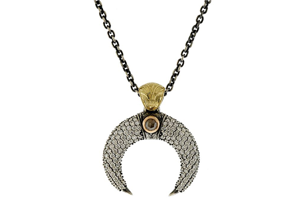 William Travis Kukovich of William Travis Jewelry created this oxidized silver and mixed gold pendant featuring a brown diamond accented with rose-cut diamonds, which won the Best Use of Silver and Color award.