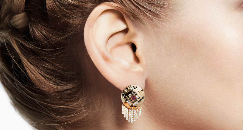 This “soc pin” from the Tina Craig x Nouvel Heritage collaboration can be worn as an earring ($6,500).