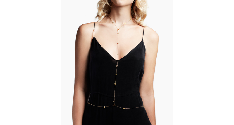 This 18-karat yellow gold and diamond body chain retails for $9,500.