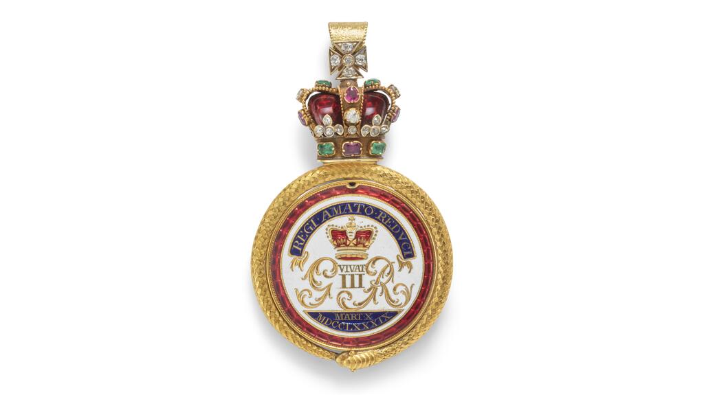 King George III Return from Illness medallion locket pendant with lock of his hair and Queen Charlotte’s hair