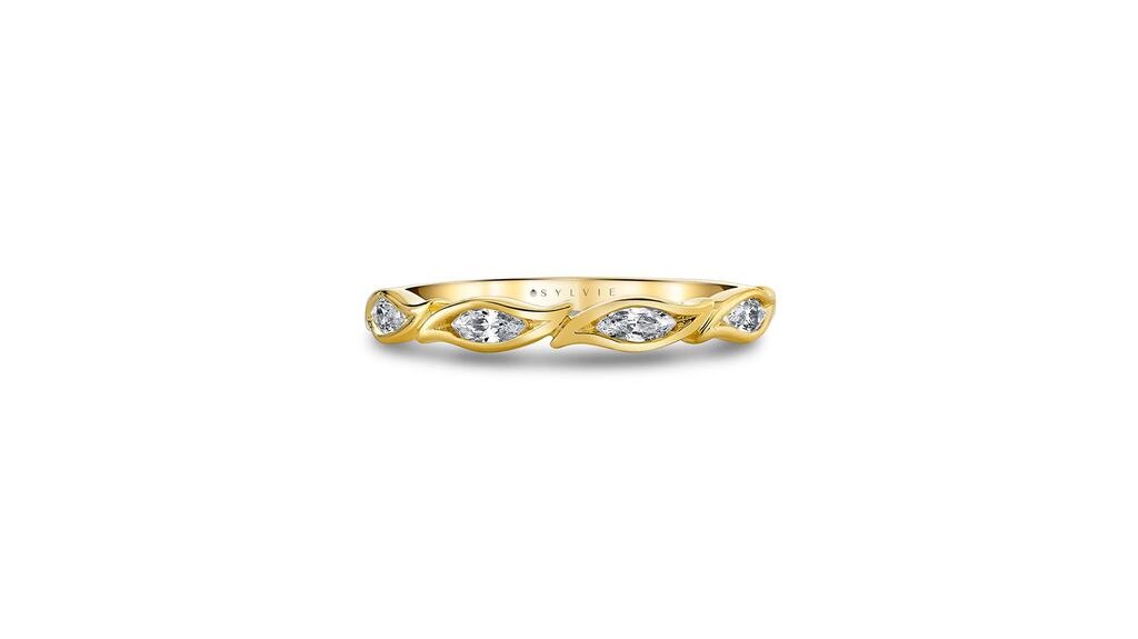 Tulira Marquise Leaf Wedding Band