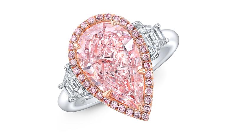 Rahaminov Diamonds pear-shaped pink diamond ring