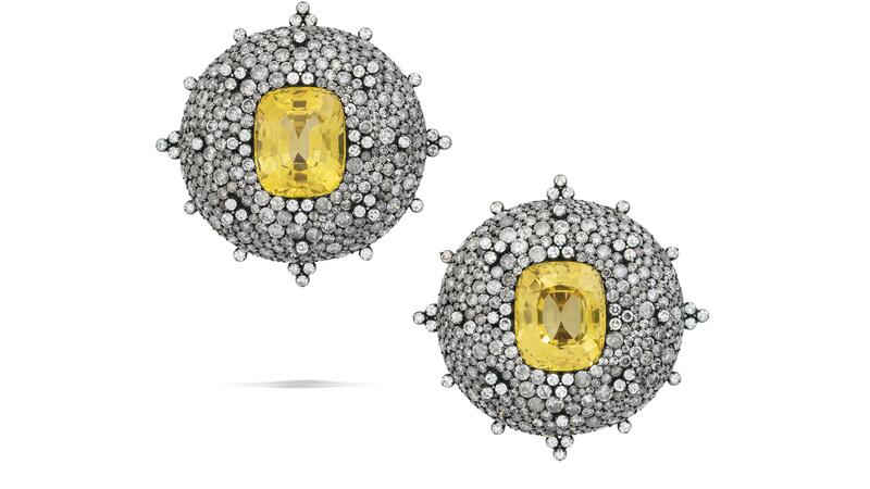JAR yellow sapphire and diamond earrings