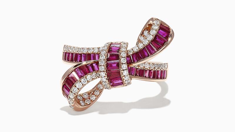 Effy ruby and diamond bow ring