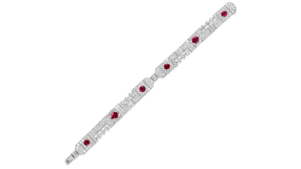 1920s Cartier ruby and diamond bracelet