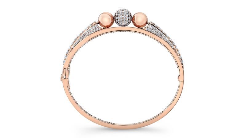 Tzuri 18-karat rose gold and diamond “Ethos” bracelet