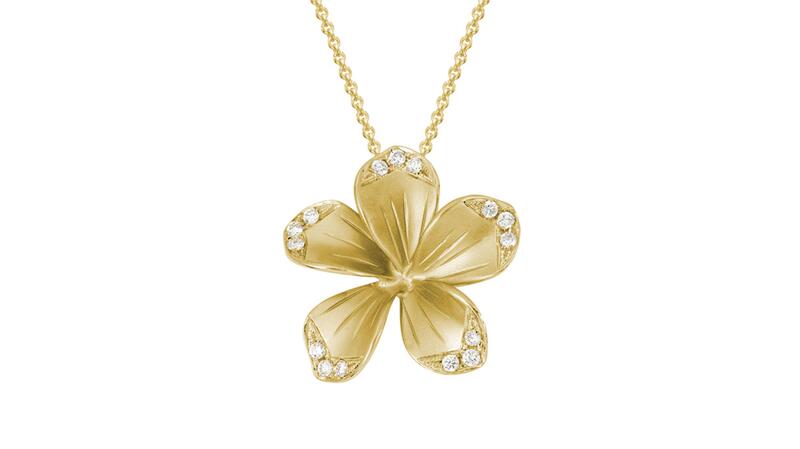 Artistry 14-karat yellow gold “Plumeria” necklace with diamonds