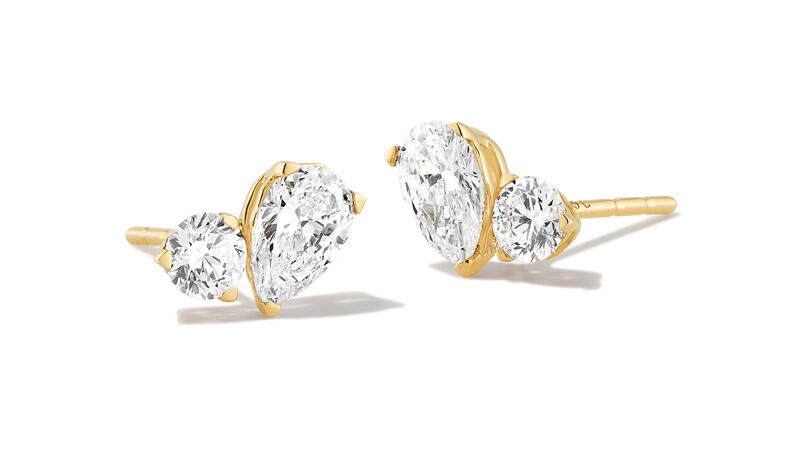 Kendra Scott lab-grown diamond toi et moi earrings