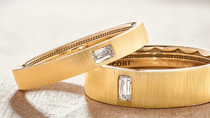 Tacori Couples bezel-set diamond bands