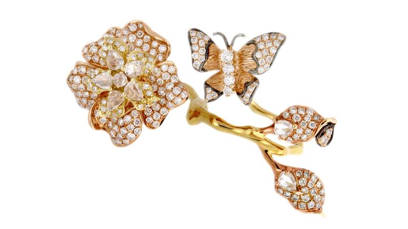 KGM 18-karat yellow gold ring with morganite and diamond ($16,500)