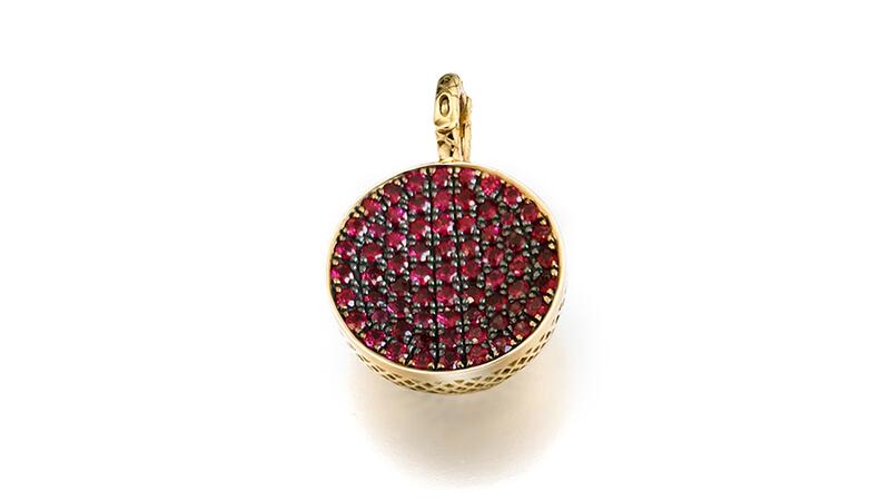 Ray Griffiths Pavé ruby pendant in 18-karat yellow gold