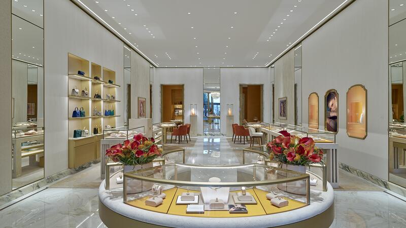 Interior of Bulgari store in Hudson Yards