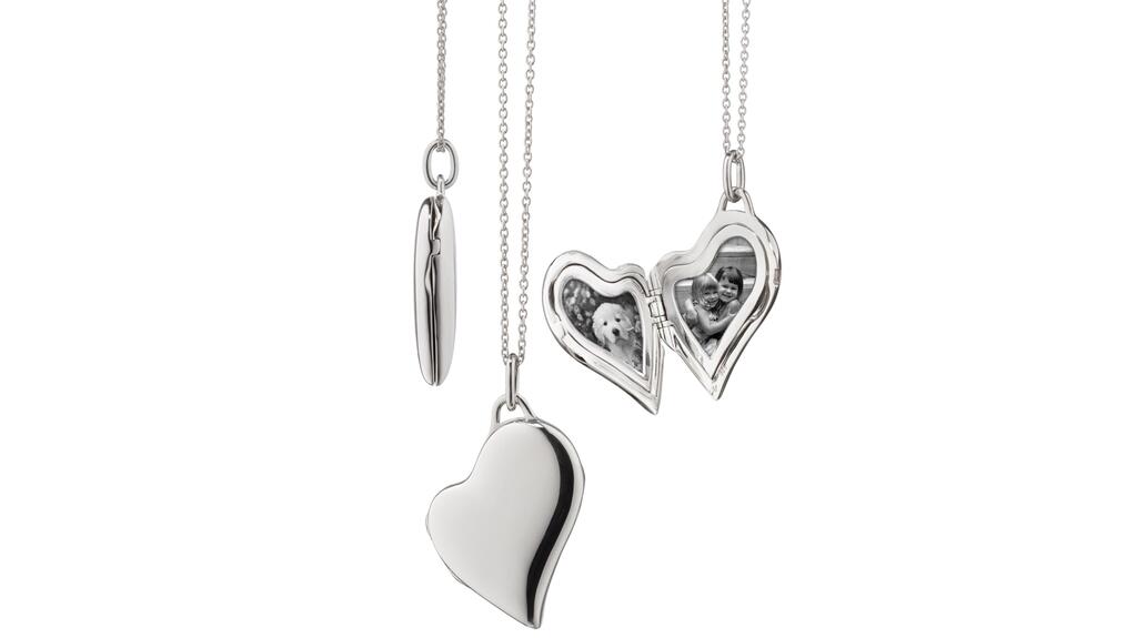 Monica Rich Kosann Slim Heart locket silver
