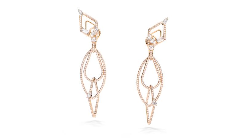 Pomellato high jewelry Terrazza Duomo yellow gold earrings with diamonds