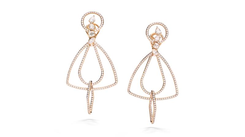 Pomellato high jewelry Terrazza Duomo yellow gold earrings with diamonds